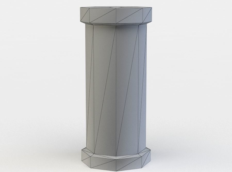 Short pipe Low-poly 3D model_3