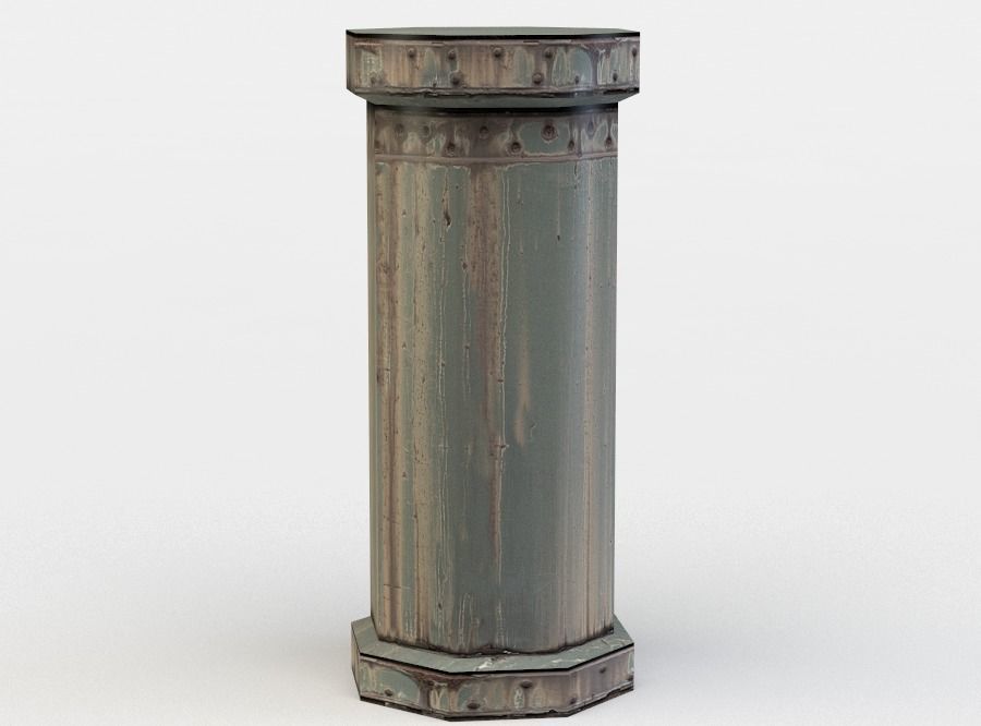 Short pipe Low-poly 3D model_2