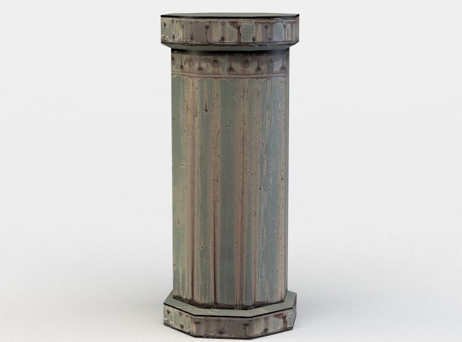 Short pipe Low-poly 3D model_1