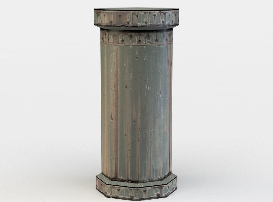 Short pipe Low-poly 3D model_0