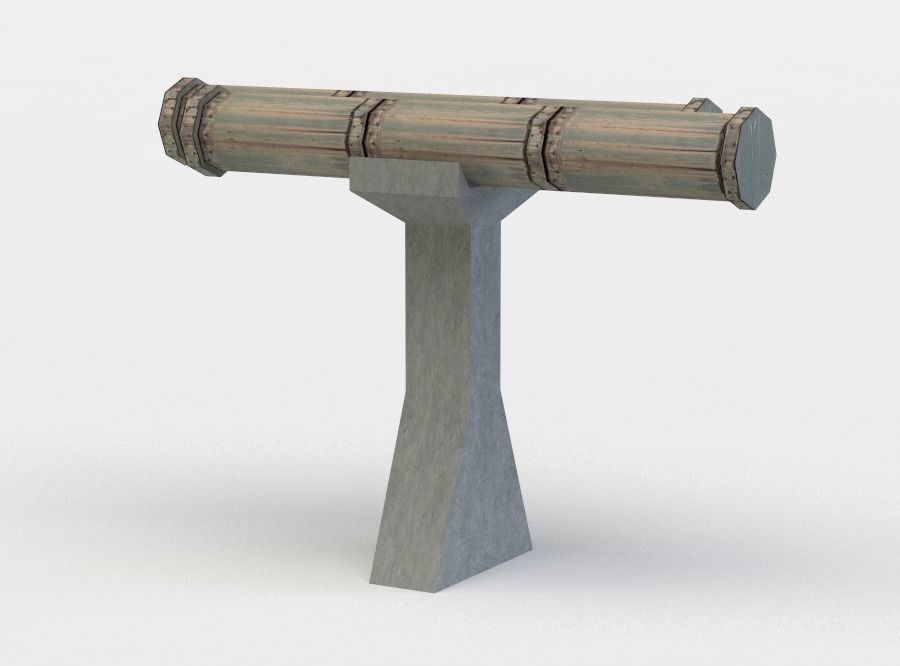 Gas pipe Low-poly 3D model_1