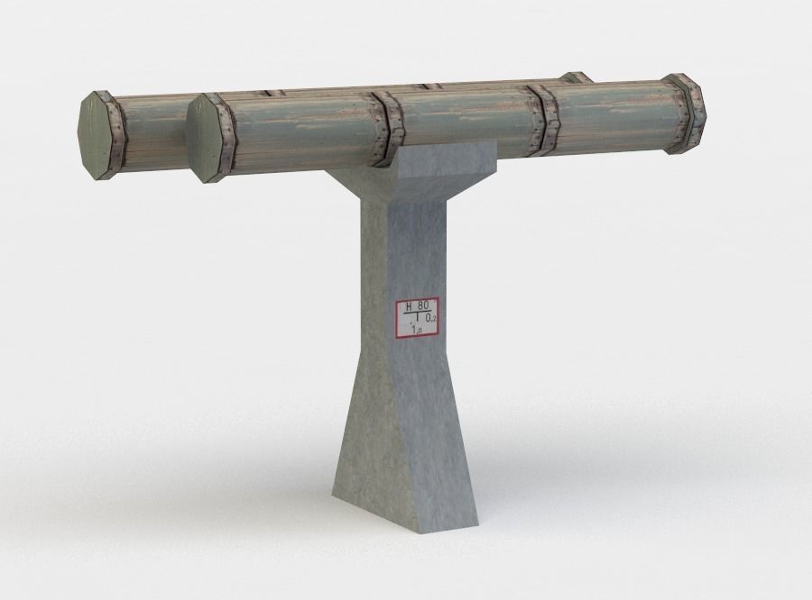 Gas pipe Low-poly 3D model_2