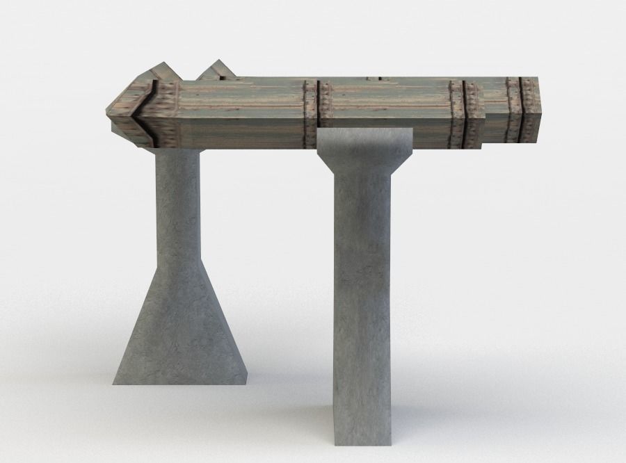 Gas pipe Low-poly 3D model_0