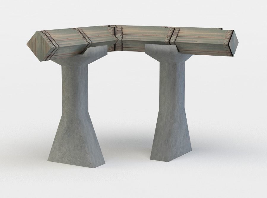 Gas pipe Low-poly 3D model_1