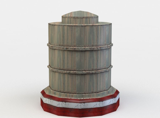 Oil tank Low-poly 3D model