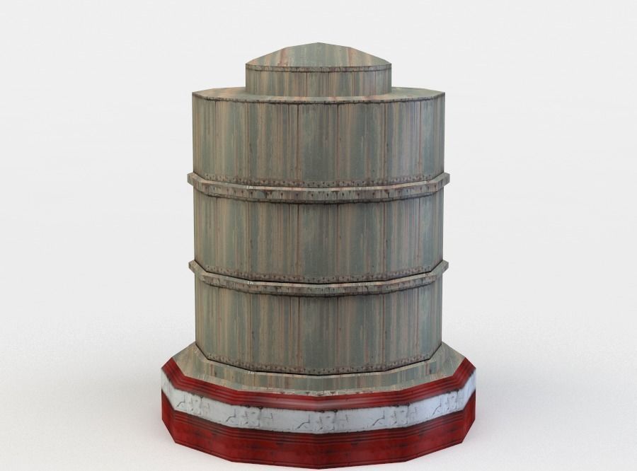 Oil tank Low-poly 3D model_0