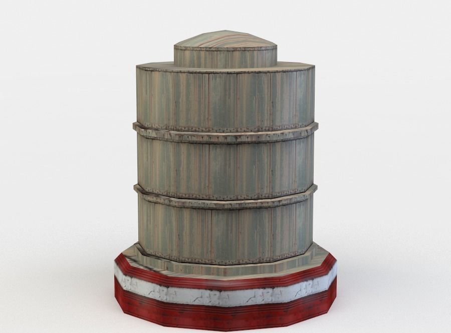 Oil tank Low-poly 3D model_2