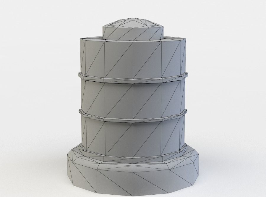 Oil tank Low-poly 3D model_5