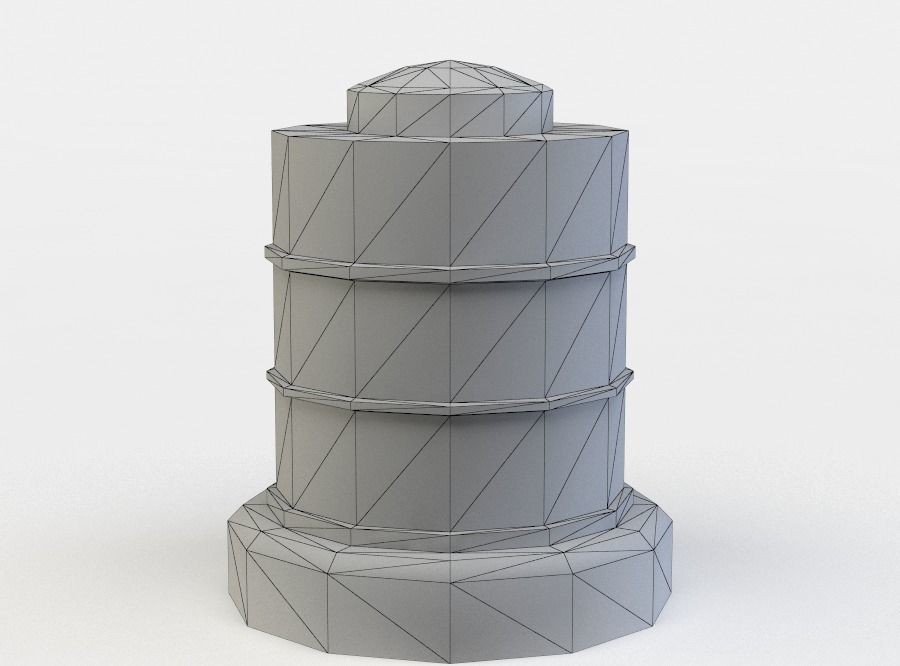 Oil tank Low-poly 3D model_4