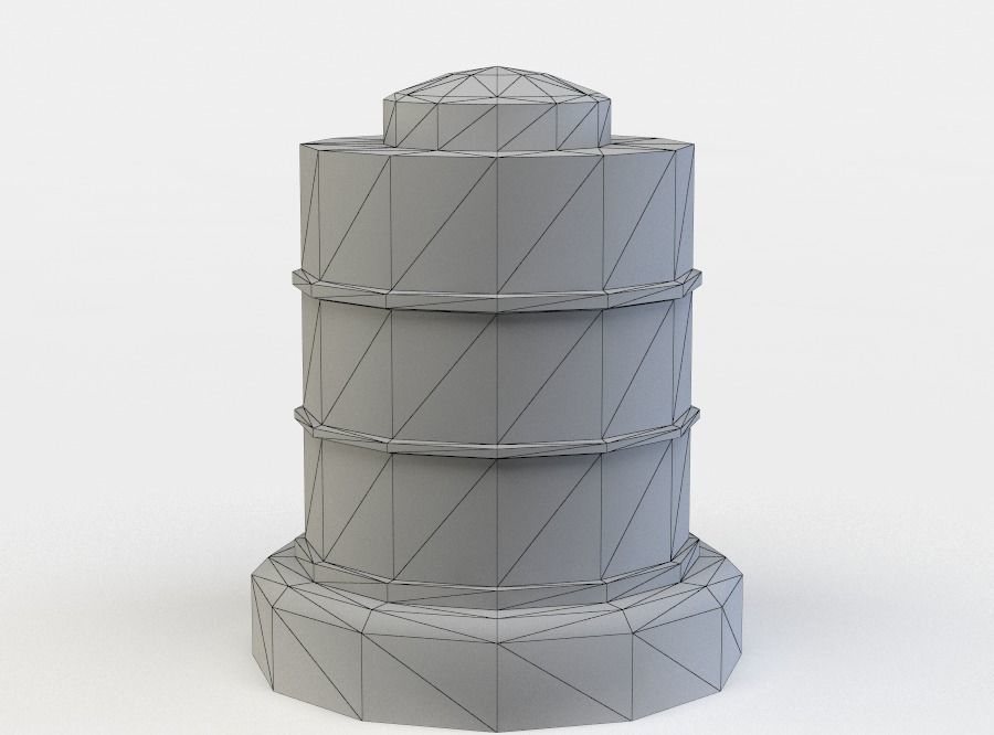 Oil tank Low-poly 3D model_3