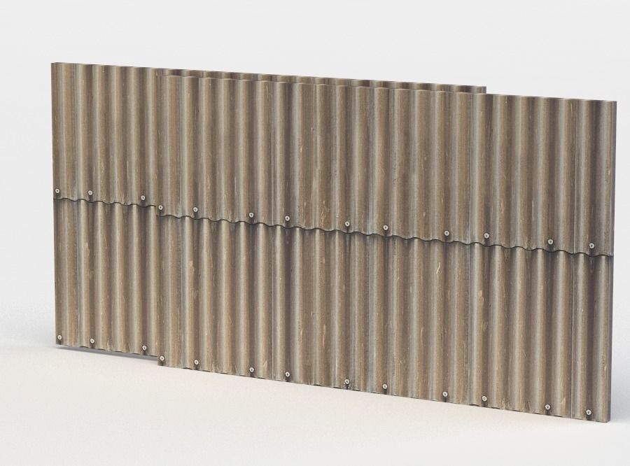 Metal plates Low-poly 3D model_1