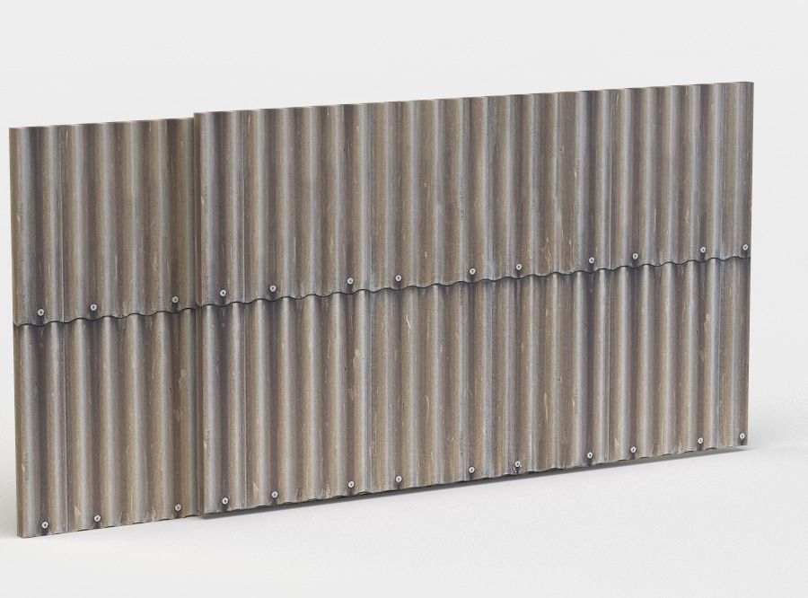 Metal plates Low-poly 3D model_2