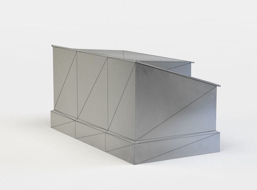 Building brick wall Low-poly 3D model_5