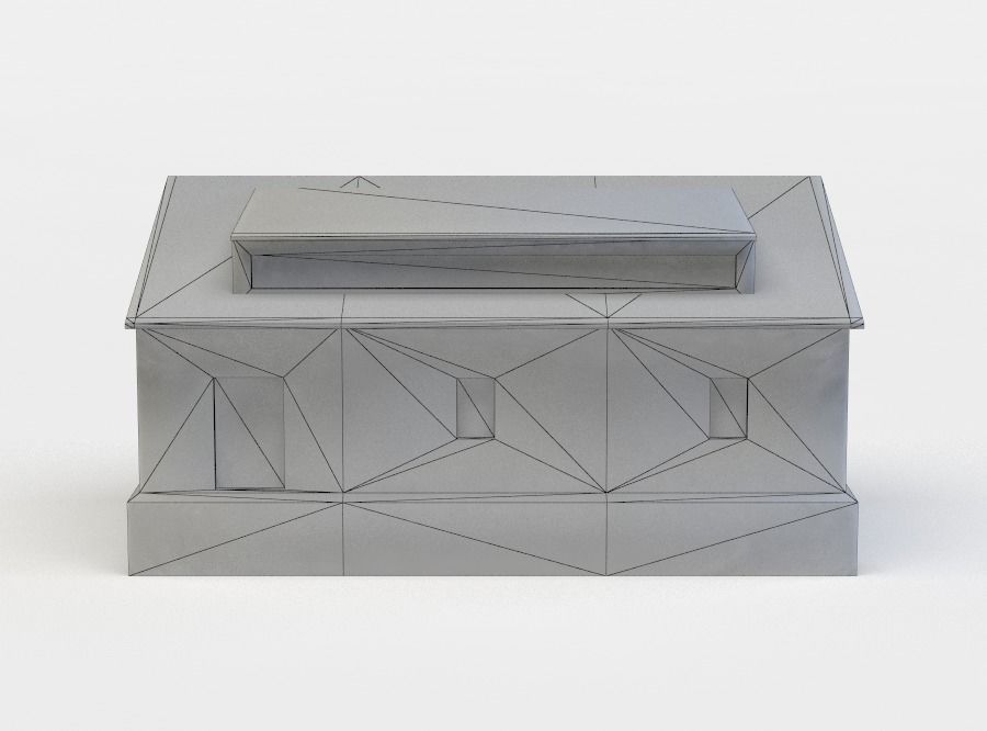 Building brick wall Low-poly 3D model_3