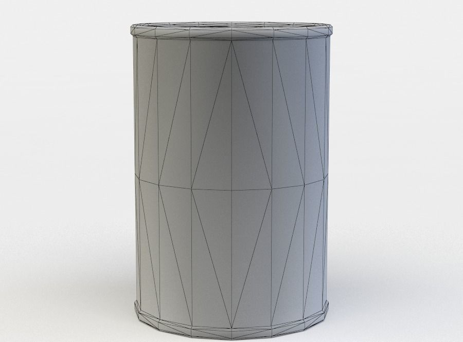 Barrel can Low-poly 3D model_3