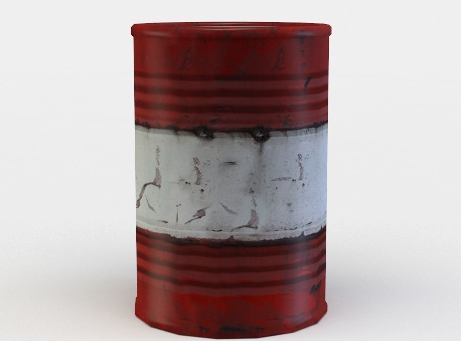 Barrel can Low-poly 3D model_1