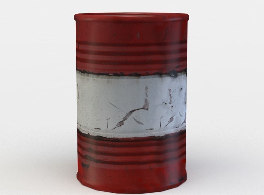 Barrel can Low-poly 3D model_2