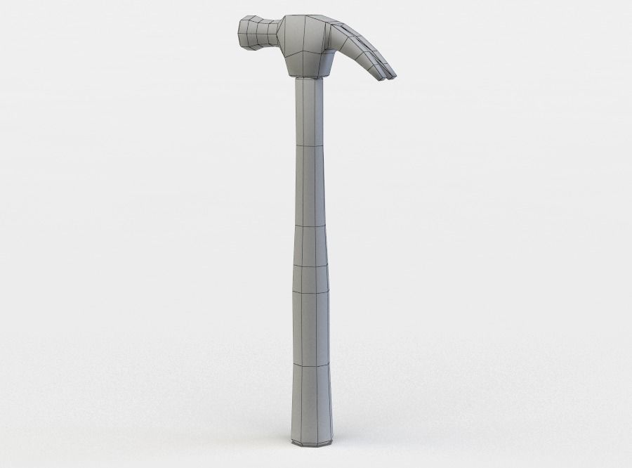 Hammer wooden bat with blood Low-poly 3D model_4