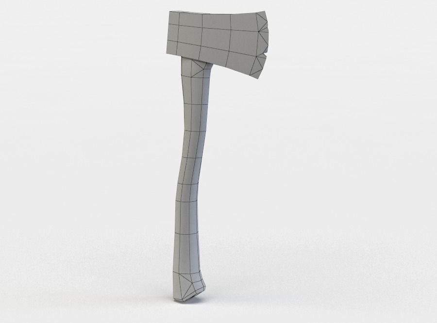 Axe tooth brush Low-poly 3D model_4