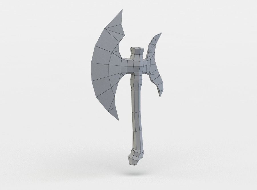 Axe Low-poly 3D model_5
