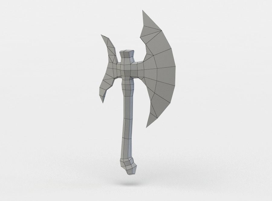 Axe Low-poly 3D model_4