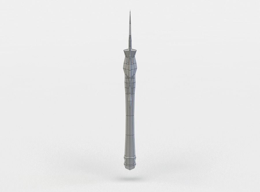 Axe Low-poly 3D model_3