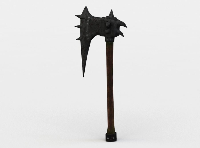 Axe with spikes