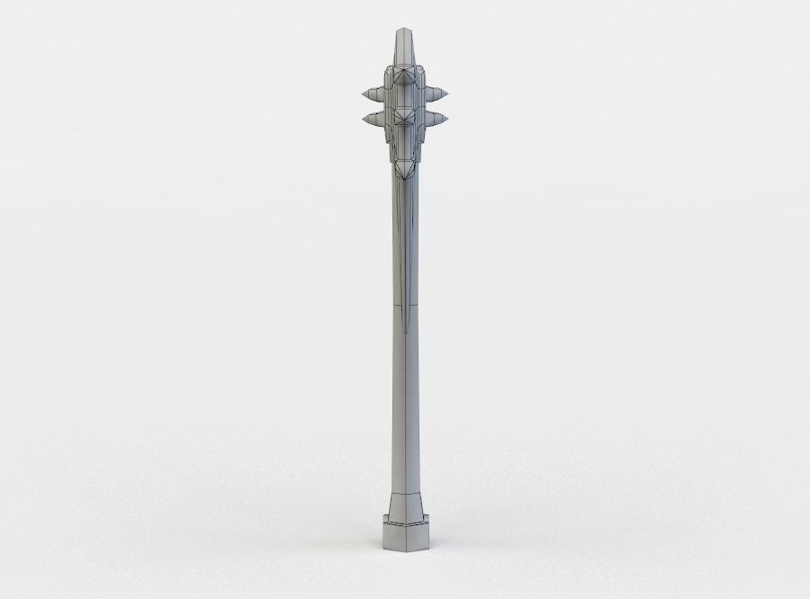 Axe with spikes Low-poly 3D model_3