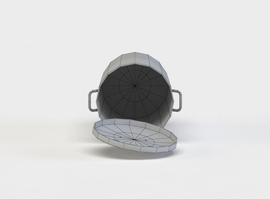 Recumbent trashcan Low-poly 3D model_3