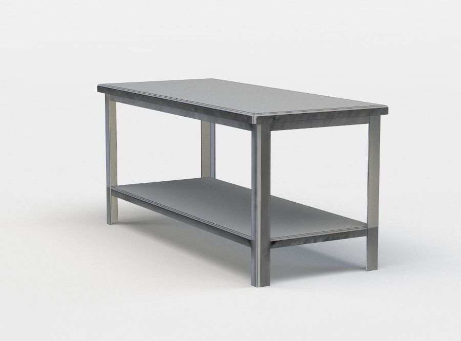 Metal table Low-poly 3D model_5