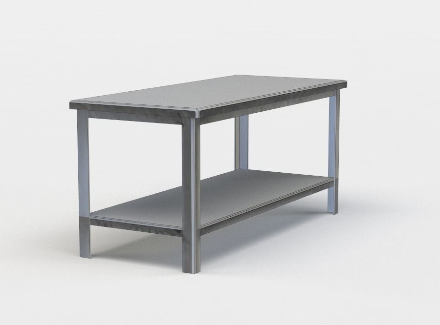 Metal table Low-poly 3D model_4