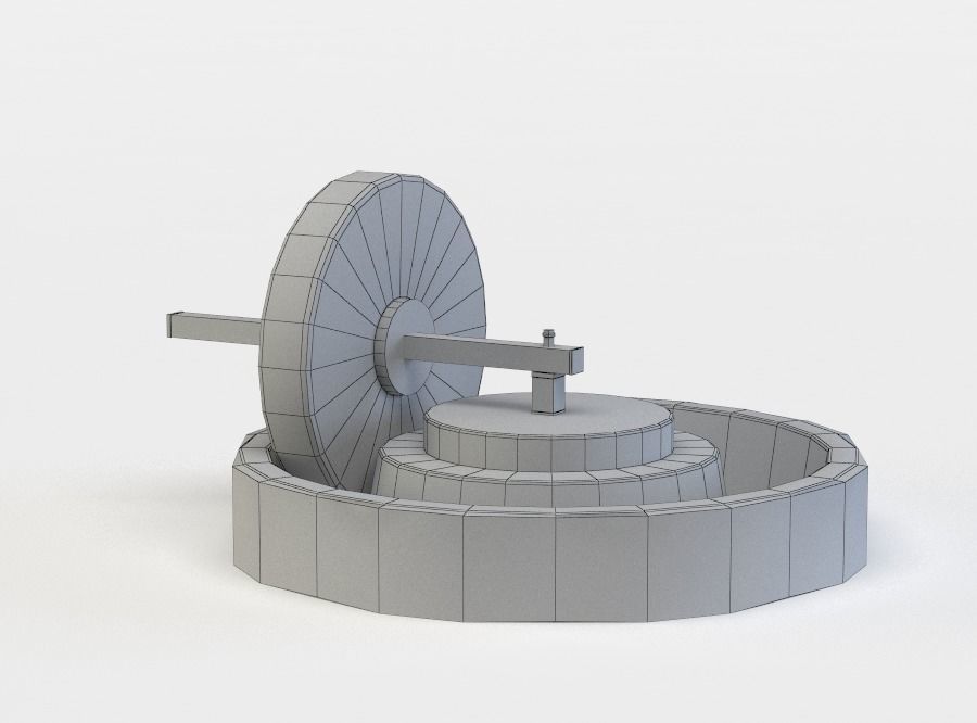 Rock mill Low-poly 3D model_4