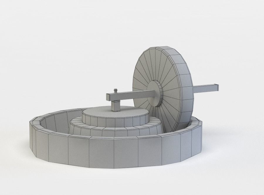 Rock mill Low-poly 3D model_5