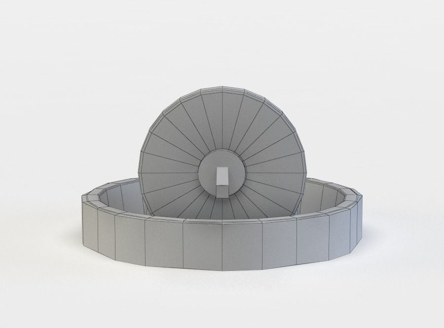 Rock mill Low-poly 3D model_3