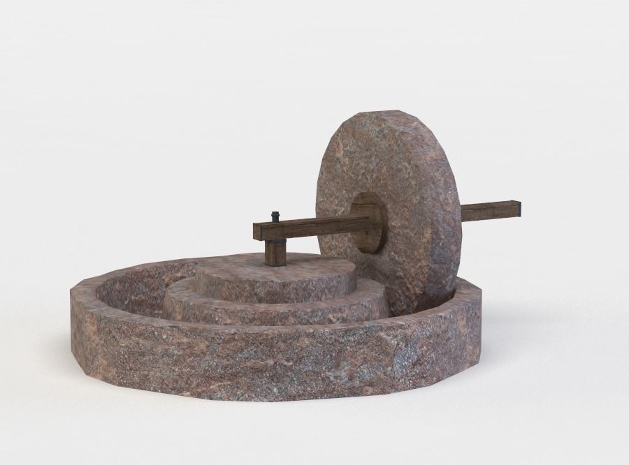 Rock mill Low-poly 3D model_2