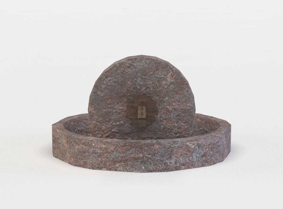 Rock mill Low-poly 3D model_0