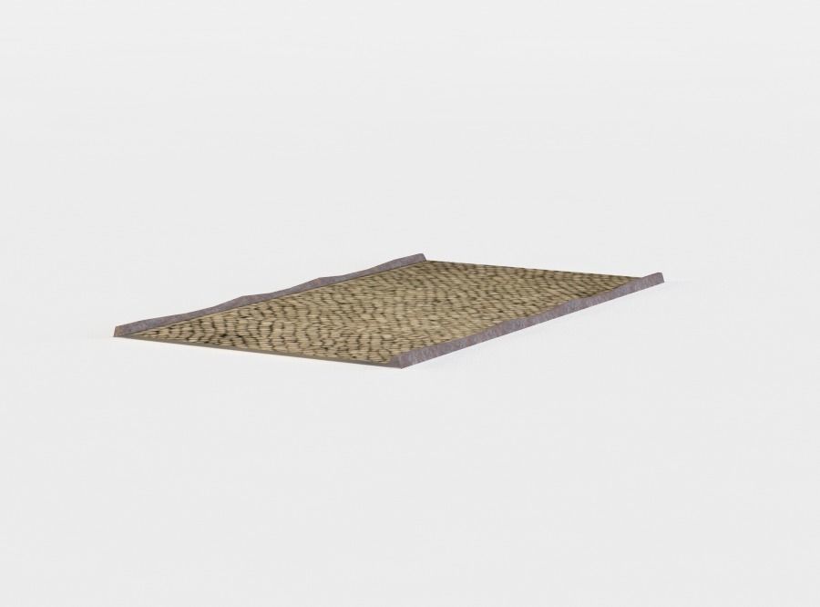 Road styrofoam tray Low-poly 3D model_1