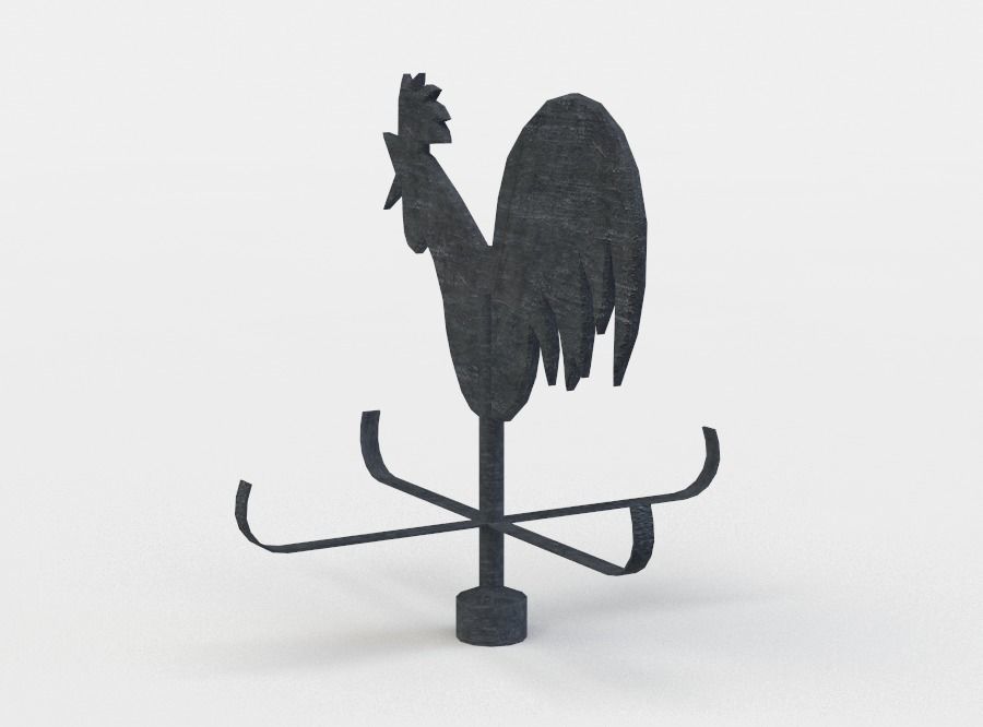 Wind cock Low-poly 3D model_2