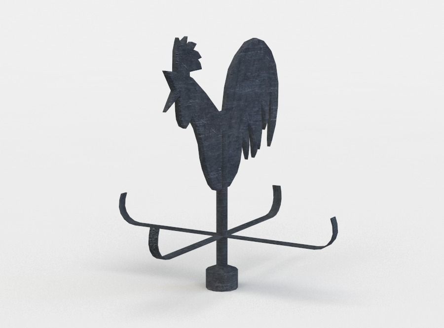 Wind cock Low-poly 3D model_1