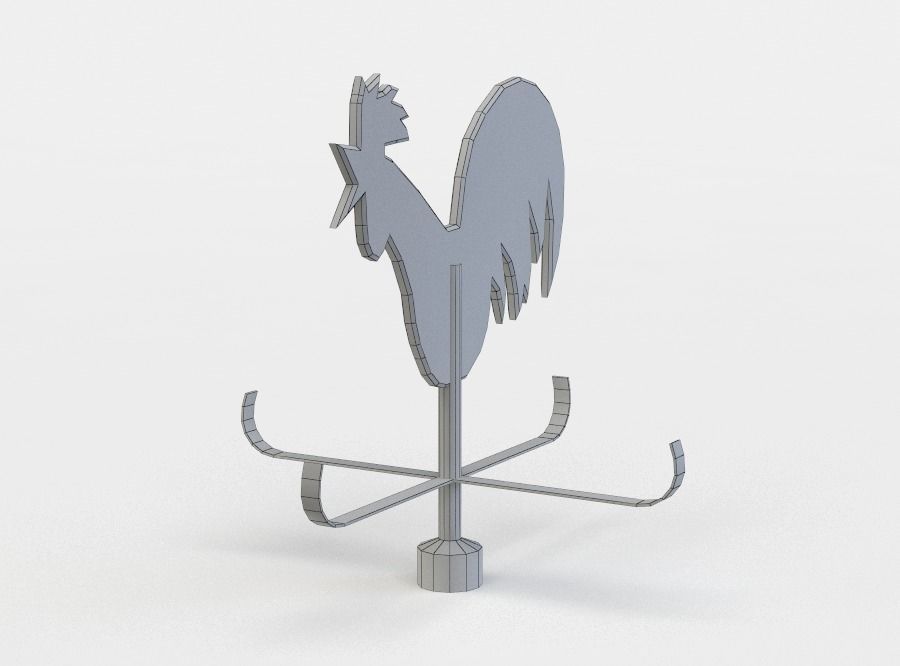 Wind cock Low-poly 3D model_4