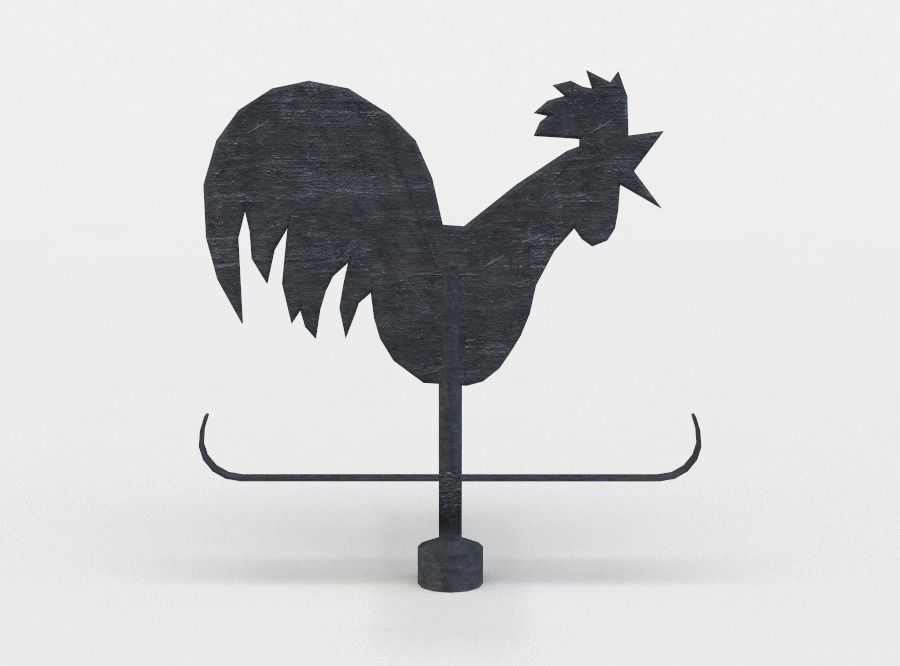 Wind cock Low-poly 3D model_0