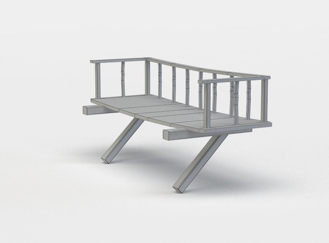 Balcony bench with railings