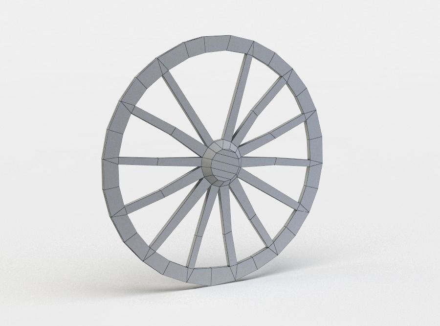Wheel clock Low-poly 3D model_5