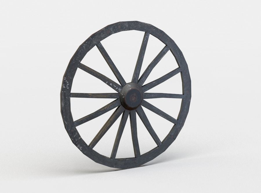 Wheel clock Low-poly 3D model_2