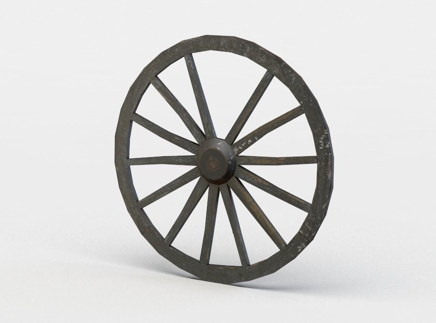 Wheel clock Low-poly 3D model_1