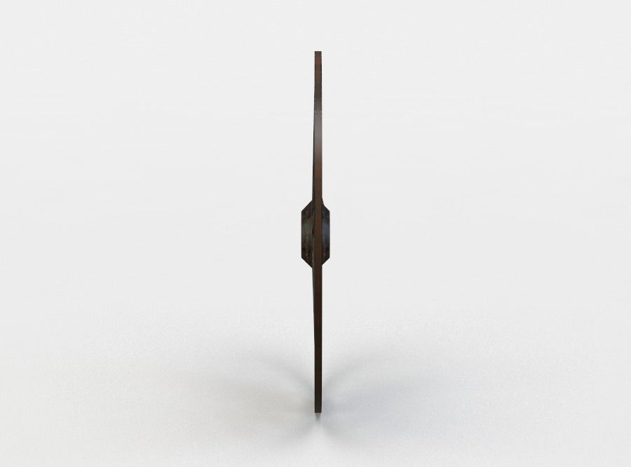 Wheel wooden clock Low-poly 3D model_0