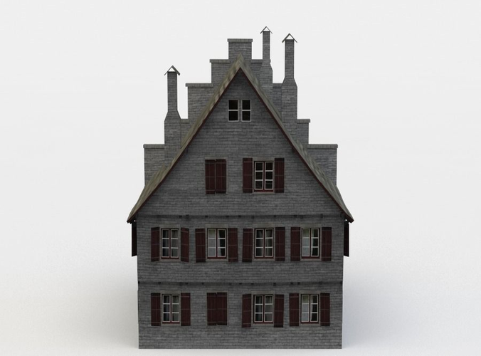 Big house Low-poly 3D model