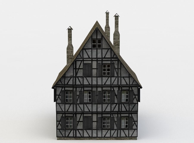 House half timbered Low-poly 3D model