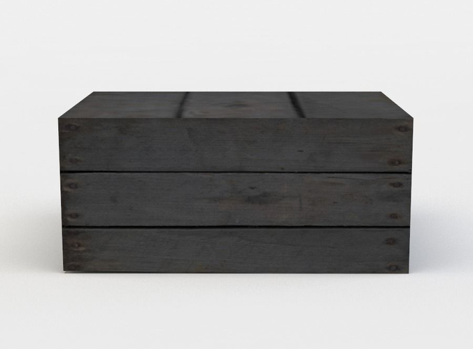 Wooden box Low-poly 3D model