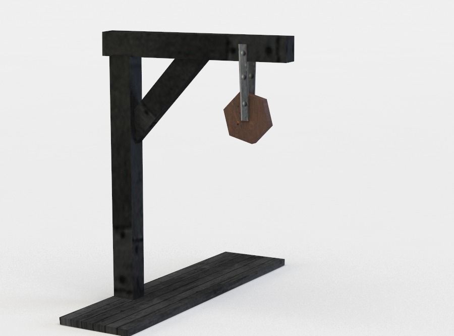 Wooden crane Low-poly 3D model_1